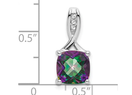 14K white gold diamond pendant, another view