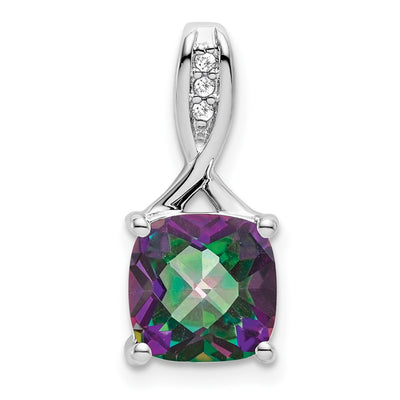 14K white gold diamond pendant