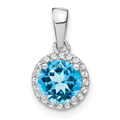 14K white gold diamond pendant
