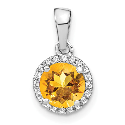 14K white gold diamond pendant
