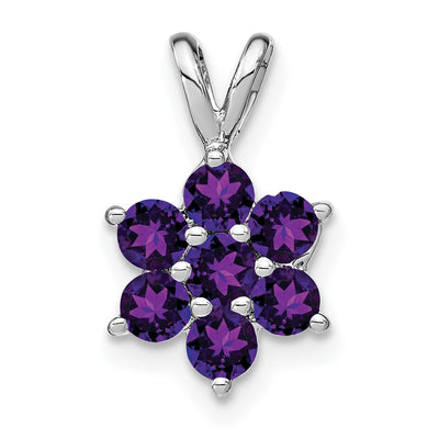 14K white gold amethyst pendant