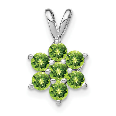 14K white gold peridot pendant