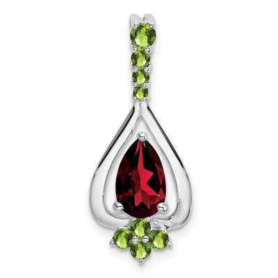 14K white gold peridot pendant