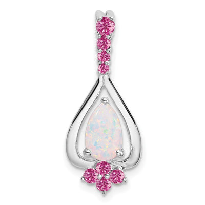 14K white gold sapphire pendant