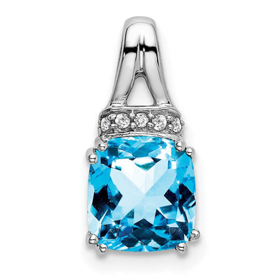 14K white gold diamond pendant
