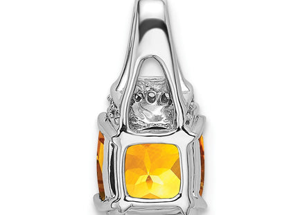 14K white gold diamond pendant, further view