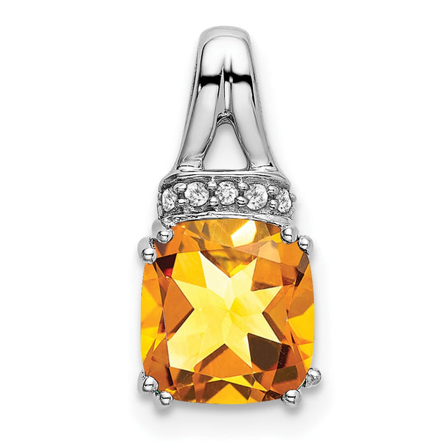 14K white gold diamond pendant