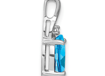14K white gold diamond oval pendant, alternate view