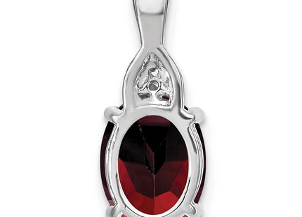 14K white gold diamond oval pendant, further view