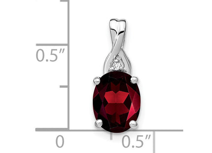 14K white gold diamond oval pendant, another view