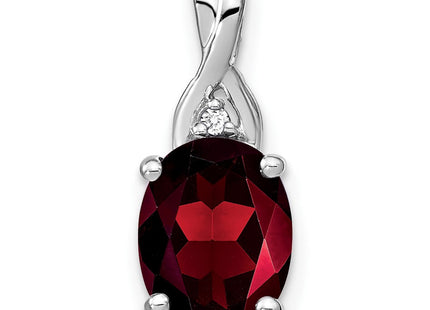 14K white gold diamond oval pendant