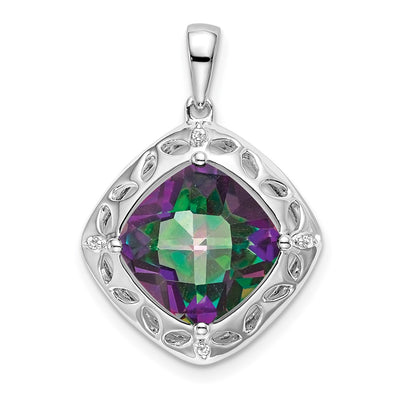 Sterling silver diamond pendant