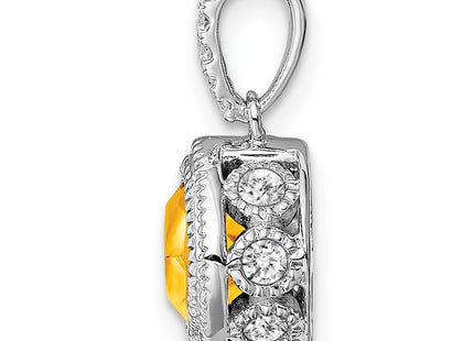 14K white gold diamond pendant, alternate view