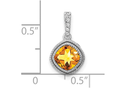 14K white gold diamond pendant, another view