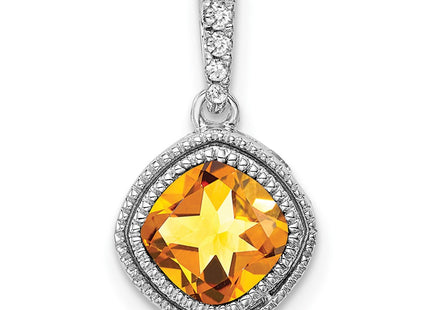 14K white gold diamond pendant