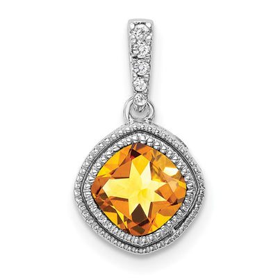 14K white gold diamond pendant