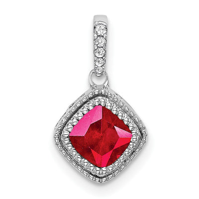 14K white gold diamond pendant