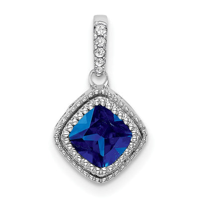 14K white gold diamond pendant