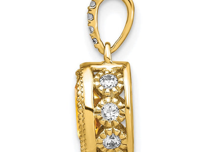 14k Oval Citrine and Diamond Pendant (Style PM7093-CI-020-YA)
