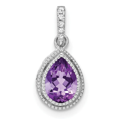 14K white gold diamond pendant