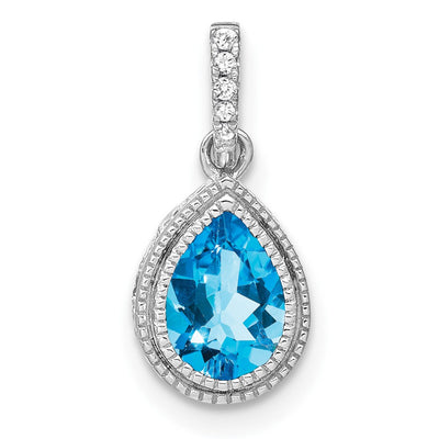 14K white gold diamond pendant