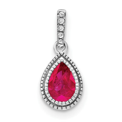 14K white gold diamond pendant