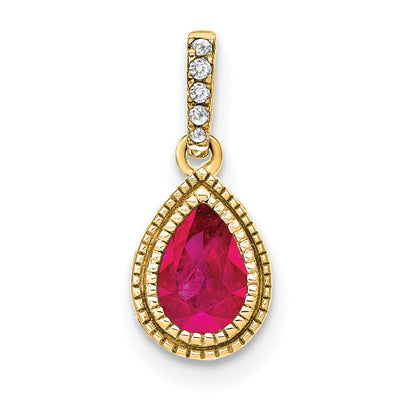 14K gold diamond pendant