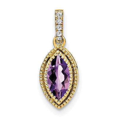 14K gold diamond pendant