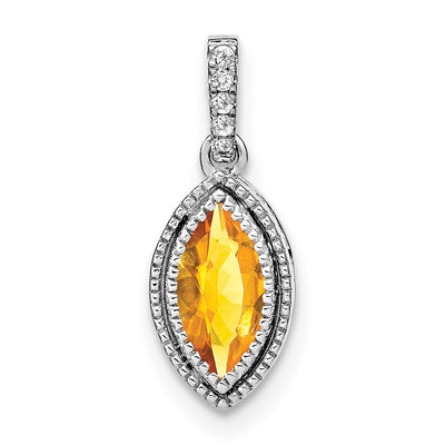 14K white gold diamond pendant