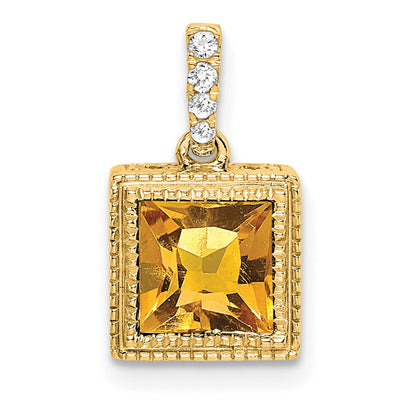 14K gold diamond pendant