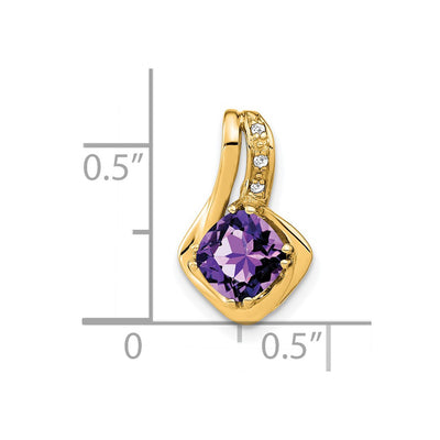 14K Amethyst and Diamond Chain Slide Pendant