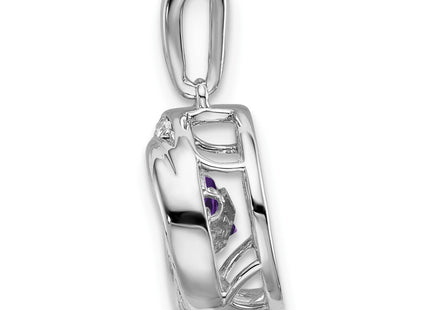 14K white gold diamond pendant, alternate view