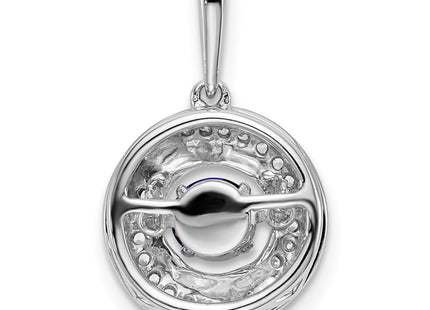 14K white gold diamond pendant, further view