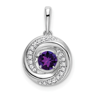 14K white gold diamond pendant