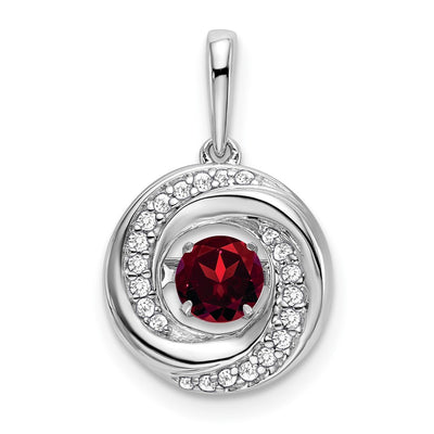 14K white gold diamond pendant