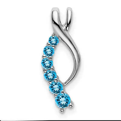 14K white gold blue topaz chain