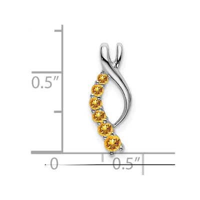 14K White Gold Citrine Journey Chain Slide