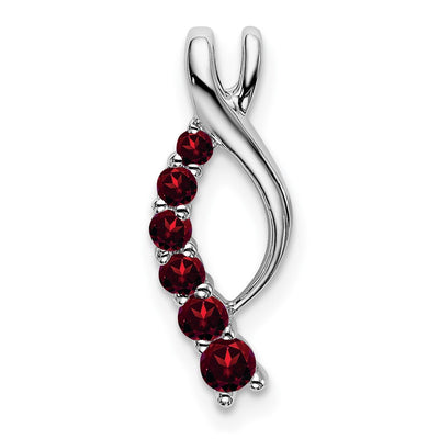 14K white gold garnet chain
