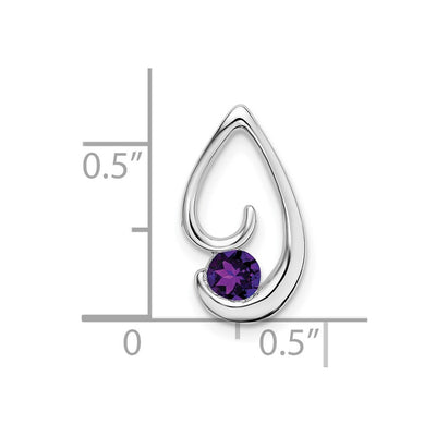 14K White Gold Amethyst Chain Slide, 16.4 x 9.2mm