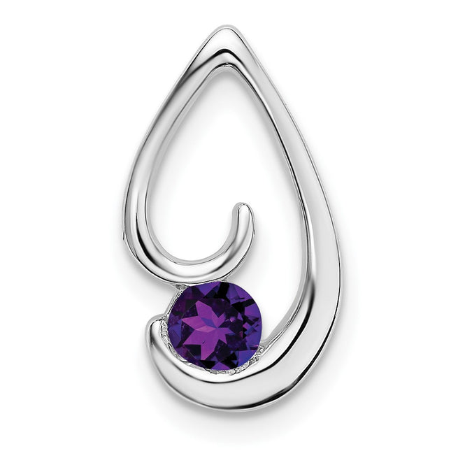 14K white gold amethyst chain