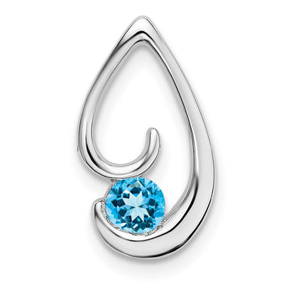 14K white gold blue topaz chain
