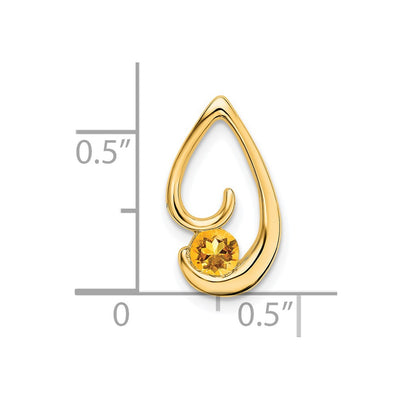 14K Citrine Chain Slide