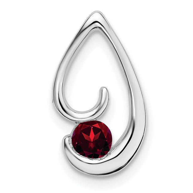 14K white gold garnet chain