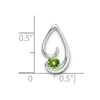 14K White Gold Peridot Chain Slide, 16.4 x 9.2mm