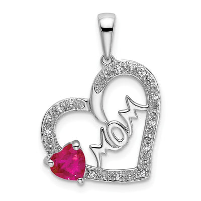 14K white gold diamond heart pendant