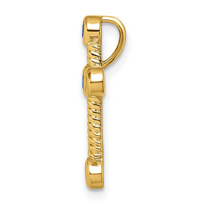 14K Sapphire Cross Chain Slide