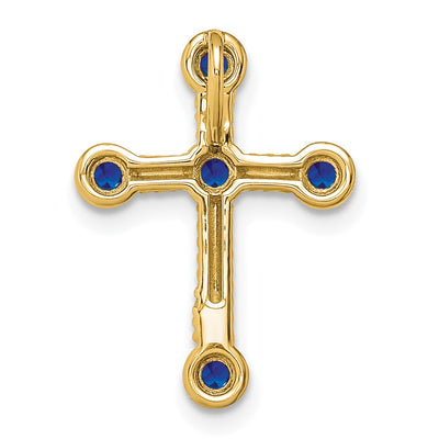 14K Sapphire Cross Chain Slide