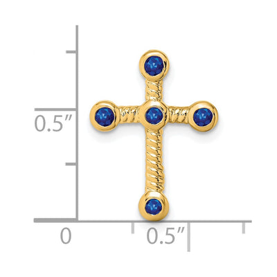14K Sapphire Cross Chain Slide