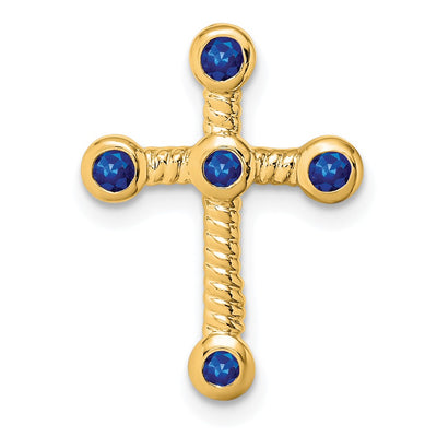 14K gold sapphire cross chain