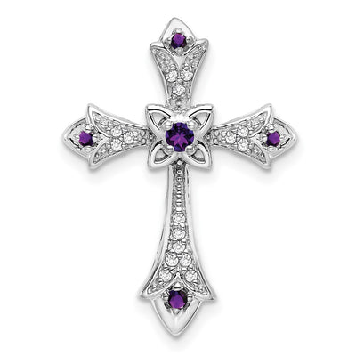 14K white gold diamond fleur de lis chain